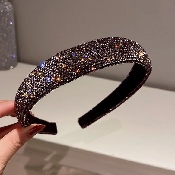 Grey Sparkly Rhinestone Headband Hair Accessory Bling - Picture 1 of 7